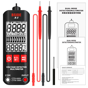 BSIDE A1 เครื่องตรวจจับแรงดันไฟฟ้าแบบมัลติมิเตอร์แบบสองโหมด 600V AC DC เครื่องมือทดสอบความต่อเนื่องสำหรับการซ่อมแซมไฟฟ้า - Product Image 1