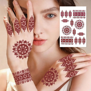 Tatuajes Temporales <span class=keywords><strong>de</strong></span> Henna a Prueba <span class=keywords><strong>de</strong></span> Agua para <span class=keywords><strong>Mujer</strong></span>, Pegatinas <span class=keywords><strong>de</strong></span> Papel Blanco, <span class=keywords><strong>Tatuaje</strong></span> Falso para Manos y Piernas, Diseño <span class=keywords><strong>de</strong></span> Arte Corporal con Transferencia <span class=keywords><strong>de</strong></span> Agua - Product Image 4