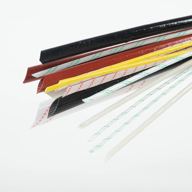 High Temperature Resistant Fire Retardant Fiberglass Silicone Sleeving Protective Fireproof Fiberglass Sleeve