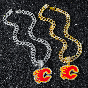 2026 <b>Hot</b> Selling Innovative Simple <b>Red</b> Artistic Letter C Pendant Necklace Hiphop Style Men's Necklaces Fashion Jewelry Wholesale - Product Image 1
