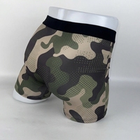 Boxer pour hommes imprimé camouflage, sous-vêtements tissés, ceinture élastique, usage quotidien