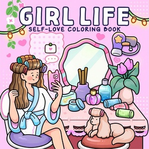 Libro da disegno a matita per <span class=keywords><strong>ragazze</strong></span> con pagine da colorare rosa rilassanti e disegni creativi di graffiti 20x20cm - Product Image 5