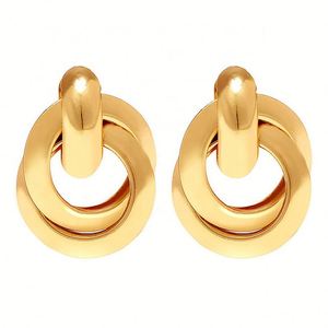 Pendientes de Diseño Minimalista en Oro y Plata para Mujer, Modelo 2019, Pendientes de Botón con Nudo Trenzado, Pendientes con Nudo de Amor - Product Image 6