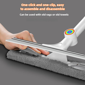 Bộ dụng cụ vệ sinh cửa sổ chuyên nghiệp JoyBos với cán nhựa dài, bao gồm khăn lau sợi nhỏ và cây lau kính. - Product Image 5