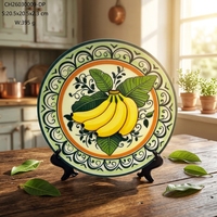 Assiette en céramique décorative 3D à motif de fruits avec support de présentation disponible