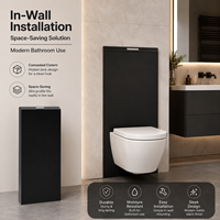 WC suspendu à capteur avec réservoir encastré, double chasse et construction en acrylique pour équipement sanitaire de salle de bain moderne