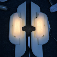 Lampe LED murale incurvée moderne en cuir, style bouclier, pour décoration d'allée d'hôtel de luxe, en albâtre naturel, télécommandée, rétro, pour la maison