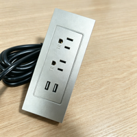 Stop Kontak, Soket Listrik, Dua Stop Kontak, Dua Port USB, Kabel Ekstensi 1,5 Meter, Cocok untuk Berbagai Situasi.
