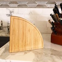 Plateau de service pliable jetable en bambou pour charcuterie et fromages, avec couteaux, 18 pouces, épaisseur 2,0 cm, pour fêtes et magasins, format compact
