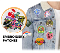 Écusson de broderie personnalisé avec logo brodé au fer sur un écusson de broderie personnalisé en stock prêt