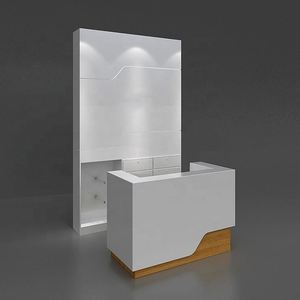 Mini Escritorio de recepción para gimnasio, pequeño, verde, personalizado, de alta tamaño, con logotipo gris, blanco, para <span class=keywords><strong>fotos</strong></span> de tienda, barato - Product Image 1