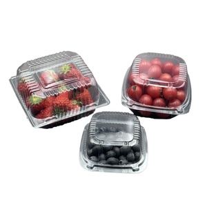Boîte à clapet populaire en plastique jetable pour fruits et pâtisseries, emballage pour e-commerce de biscuits, gâteaux, beignets, aliments, sushis, pizzas, avec gaufrage UV - Product Image 1