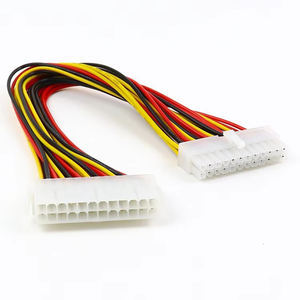 Câble ATX <span class=keywords><strong>24</strong></span> broches <span class=keywords><strong>RGB</strong></span> mâle à 24Pin femelle câble d'extension d'alimentation 30cm pour PC interne PSU TW fil de connecteur d'alimentation - Product Image 1