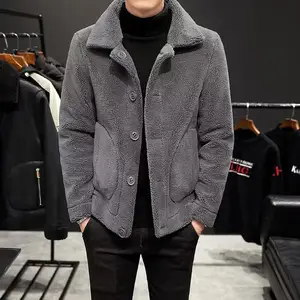 Plus Size Men's Jackets Leather Coats Men Jacket Fashion Sherpa Fleece Reversible Jacket For Men