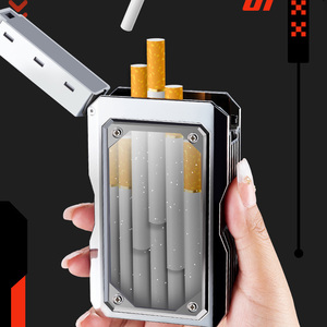 Étui à cigarettes et briquet 2-en-1 Dericsson avec logo personnalisé, résistant à l'humidité, anti-pression, design transparent haut de gamme - Product Image 3