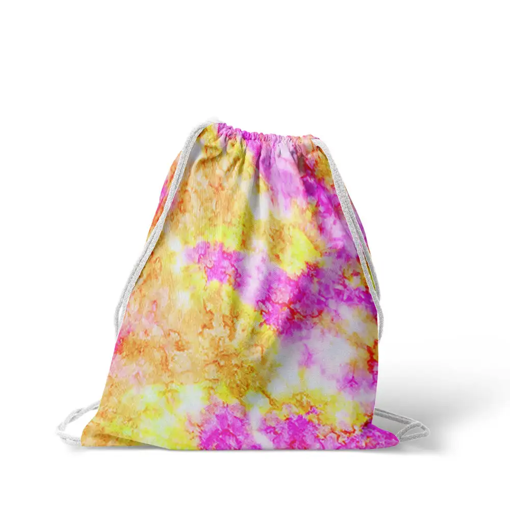 Atacado Personalizado Impresso tie-dye Saco Grande microfibra Travel Weekend Getaway Summer Beach Tote Bag com Corda