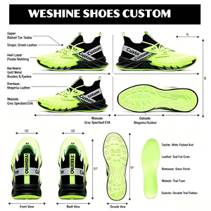 Flying Mesh Blade Sole Chunky Sneakers Shock Absorbing Lace up Anti Slip All Seasons Outdoor Sports Walking <strong>Shoes</strong> - Product Image 1