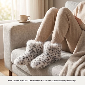 Bottes de <span class=keywords><strong>neige</strong></span> <span class=keywords><strong>pour</strong></span> femmes à imprimé léopard, à poils longs, doublées de polaire, chaudes, à tige haute, antidérapantes, avec semelle intérieure en coton absorbant les chocs - Product Image 3