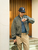 Veste d'aviateur vintage L-2B personnalisée printemps-automne, style USAF, veste bomber pour homme en vert sauge, col montant, multi-poches