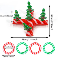 Anneaux gonflables amusants en PVC en forme de sapin de Noël et de cornes de cerf, jouets et décorations de fête de Noël pour des jeux de lancer amusants