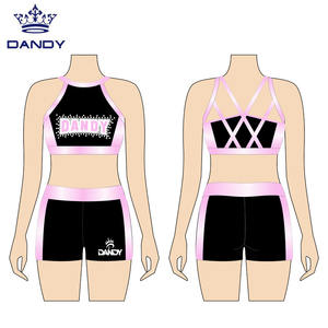 Dandy Sublimación personalizada Mujeres Niños Cheer Shorts y sujetador Ropa de práctica de porristas - Product Image 6