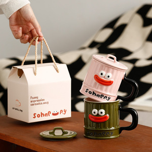 MM Personality Ugly Mouth Coffee Cup Tasse en céramique avec couvercle Water Office Funny Trend Creative Coffee Milk <span class=keywords><strong>Mug</strong></span> pour ustensiles de cuisine - Product Image 3