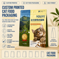 YOUYI Sachet d'emballage pour croquettes pour chien, refermable avec fermeture éclair, pochette verticale refermable avec fermeture éclair, fabrication OEM personnalisée