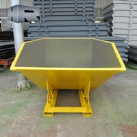 Bac à benne basculante automatique de 1,5 mètre cube pour le recyclage des déchets solides et le déchargement de matériaux métalliques en vrac