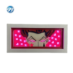 Caja de luz de anime, marco de madera láser de papel para decoración del hogar, caja de luz de <span class=keywords><strong>Manga</strong></span>, escritorio, lámpara de noche Led, caja de luz de corte de papel 3D de anime - Product Image 1