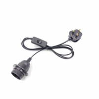 Cordon d'alimentation US AU UK EU vers E14 E27, support de lampe à vis, tête de suspension LED avec interrupteur 303, câble d'extension, fil électrique pour ampoule