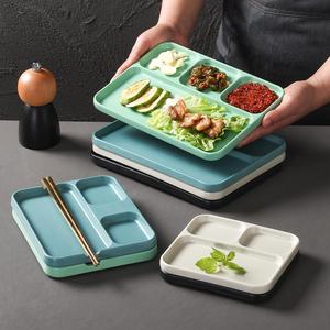 Plato de melamina con múltiples compartimentos, rectangular, para servir barbacoa coreana, con secciones para salsas, para fiestas y uso en hoteles. - Product Image 2