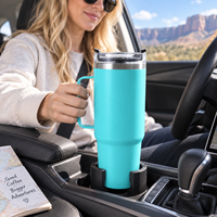Vente en gros de gobelets isothermes en acier inoxydable à double paroi de grande capacité (40 oz) avec couvercle et poignée pour les voyages en voiture