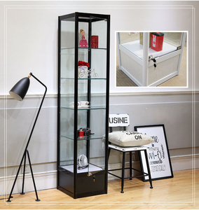 Wholesale cheap price durable modern design square silver glass perfume display showcase with storage cabinet