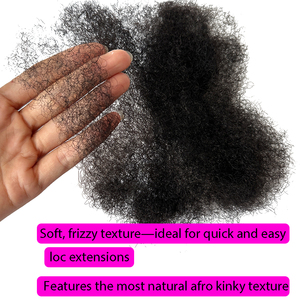 Brésilien 100% Vierge Cheveux Humains Afro Crépus Bouclés Super Double Extrémités Dessinées pour Extensions de Dreadlock Colorées - Product Image 4