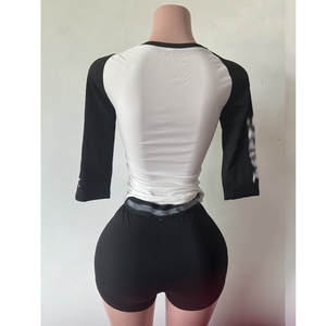 PEEQI Y20087 New Trendy Women's Designer Letter Print Cotton Shirt and <strong>Trousers</strong> Two Piece <strong>Shorts</strong> Sets 2 Piece Set Clothing - Product Image 6