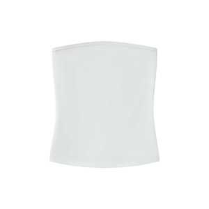 사용자 정의 로고 인쇄 끈이없는 반도 튜브 탑 87% 폴리 아미드 13% Elsatane 단색 니트 여성 자르기 튜브 탑 - Product Image 4