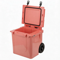 Glacière isotherme rotomoulée en PE de 45 qt, étanche, portable, avec chariot, pour camping, pique-nique et restauration en extérieur
