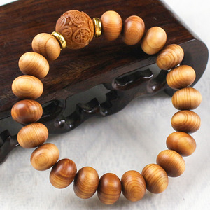 Cliff Cypress <b>Bracelet</b> 9x11.5mm Round Beads Antiques Style Everyday Wear Jewelry - Product Image 4