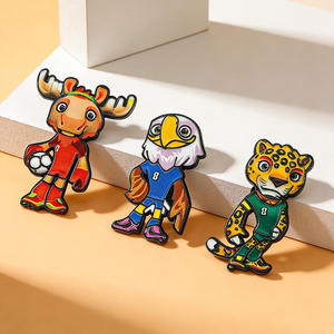 Pin Esmaltado de la Mascota del Juego de Fútbol Americano 2026 en EE. UU.: Alce, Leopardo y Águila Americana - Product Image 3