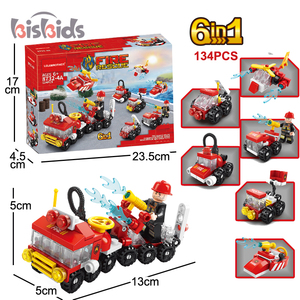 6 en 1 Véhicules de Secours Urbains Mini Char de Combat Voiture de Police Blocs de Construction pour Enfants Voiture Rouge Jouets d'Assemblage - Product Image 6
