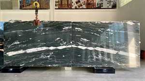 Piastrelle da parete in marmo <span class=keywords><strong>verde</strong></span> foresta Design moderno lucido <span class=keywords><strong>pietra</strong></span> interna per tavolino prezzo economico - Product Image 2