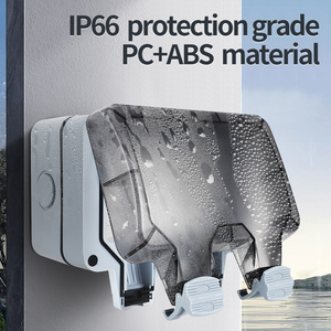 IP66 16Amp 2 Gang cubierta de toma de corriente conmutada <span class=keywords><strong>doble</strong></span> exterior impermeable enchufes de pared eléctricos <span class=keywords><strong>enchufe</strong></span> de la UE para uso residencial - Product Image 3