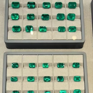 Vente en gros de pierres précieuses en vrac de qualité émeraude, certifiées IGI, cultivées en laboratoire, émeraude verte synthétique 5x7mm 1.00CT, couleur à effet de fracture - Product Image 3