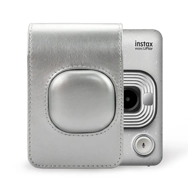 Capa protetora compatível com instax mini liplay, câmera instantânea híbrida, bolsa de couro pu macio para câmera
