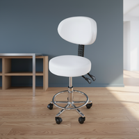 Chaise de maître pour salon de beauté, salon, atelier, base à roulettes en cuir PVC, design moderne TOMSPA TS-3116