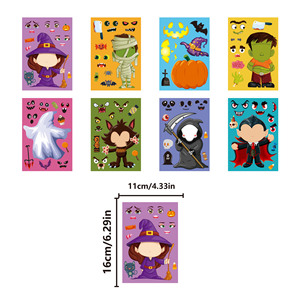 สติกเกอร์ไวนิลกันน้ำสำหรับวันฮาโ<span class=keywords><strong>ล</strong></span>วีน ทนทานสำหรับเด็ก ดีไซน์น่ารักแป<span class=keywords><strong>ล</strong></span>กตา ติดได้กับขวดน้ำ แล็ปท็อป และถุงขนม - Product Image 3