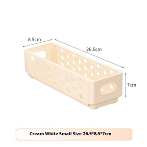 Hot Selling <strong>Plastic</strong> Square Handle Multifunction Modern Hollow Flower Storage <strong>Basket</strong> Solid Color Sorting Household Storage - Product Image 4