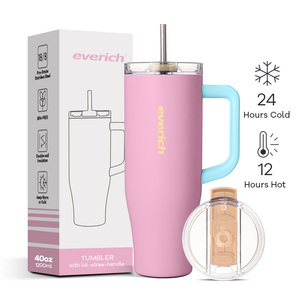 Everich ODM 304 thép không gỉ cup SIP với rơm BPA miễn phí 40 oz cốc 100% rò rỉ bằng chứng với thực hiện xử lý và PP Nắp - Product Image 1