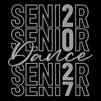 Maquette gratuite Bling Dance Senior 2027 Motif de transfert thermocollant en strass