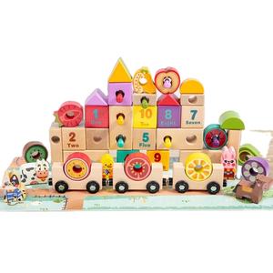 Bambini che imparano l'inglese digitale cognitivo che cattura insetti assemblati giocattoli <span class=keywords><strong>puzzle</strong></span> in legno creativo treno di frutta - Product Image 1